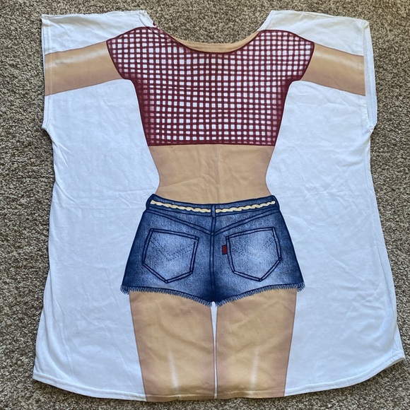 VINTANGE COUNTRY GIRL BODY OVERSIZED T-SHIRT SWIMSUIT COVER-UP 🌟NWOT🌟 - Picture 5 of 11